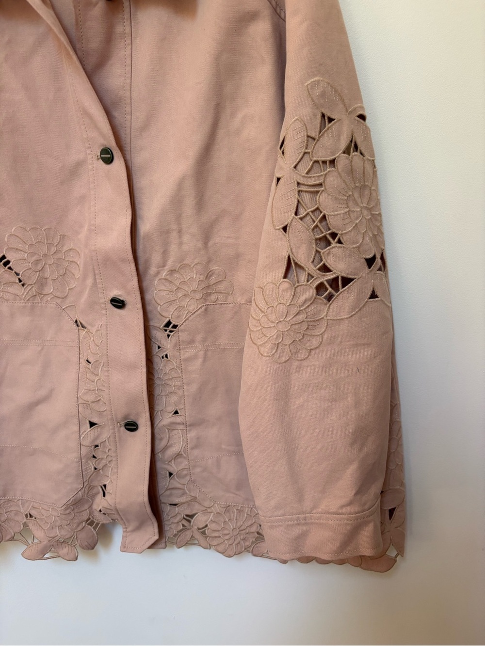 NWOT By Anthropologie Cotton Floral Cutwork Barn Jacket Size XL - Picture 5 of 16